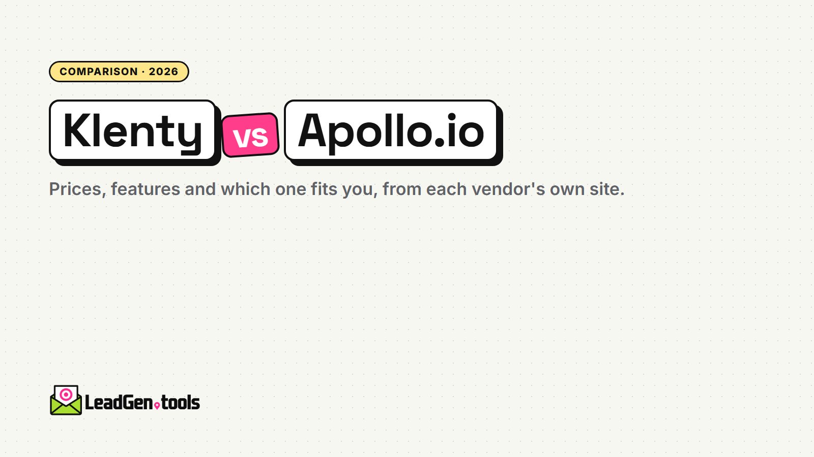 Klenty vs Apollo.io (2026): Prices, Features and Which to Choose