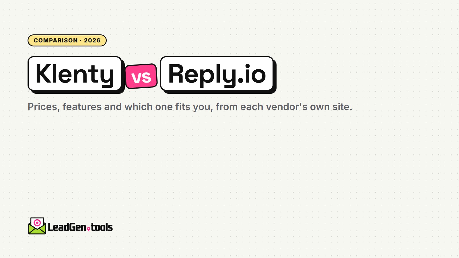 Klenty vs Reply.io (2026): Prices, Features and Which to Choose