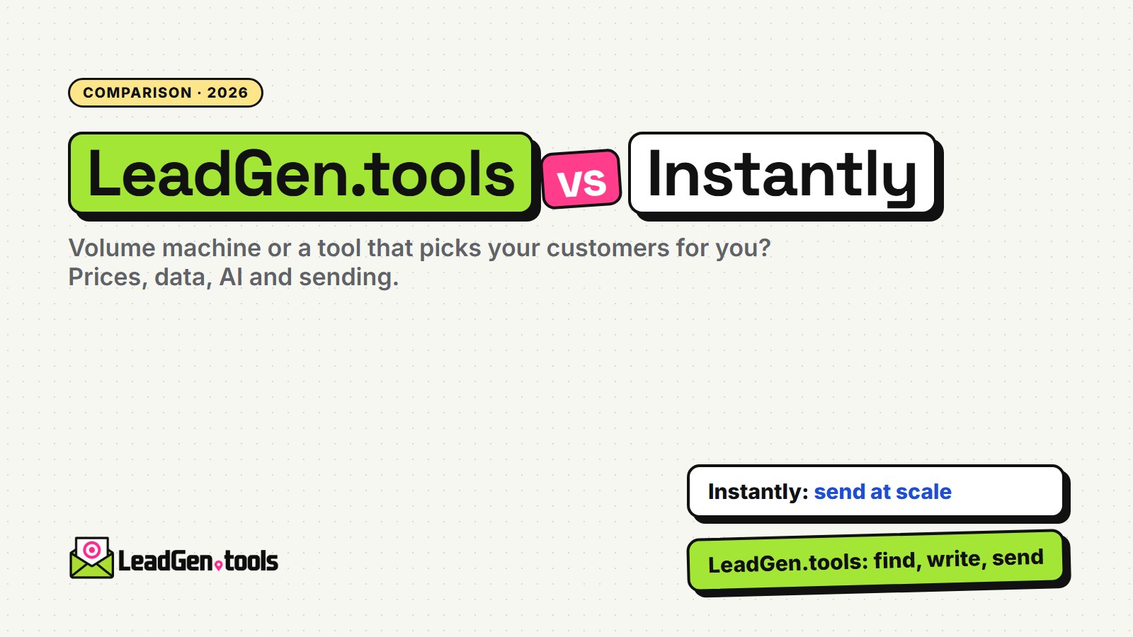 LeadGen.tools vs Instantly comparison