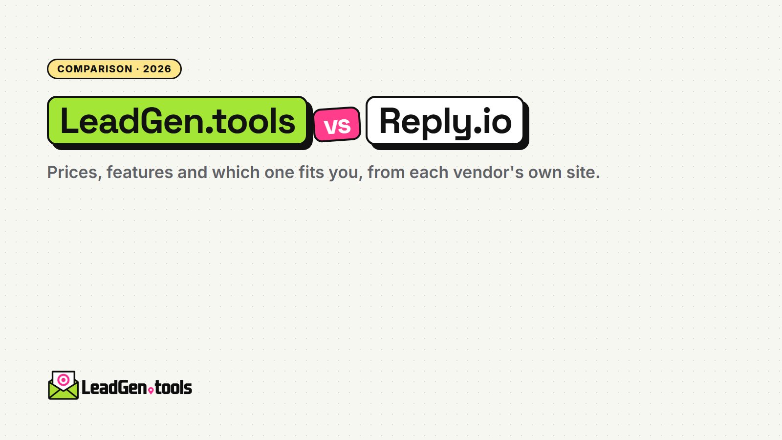 LeadGen.tools vs Reply.io (2026): Prices, Features and Which to Choose