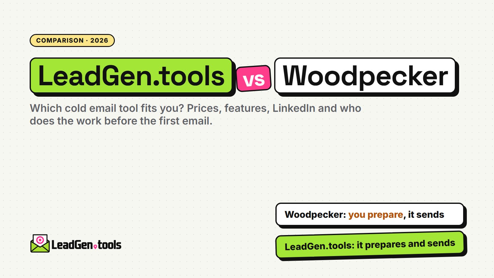 LeadGen.tools vs Woodpecker comparison