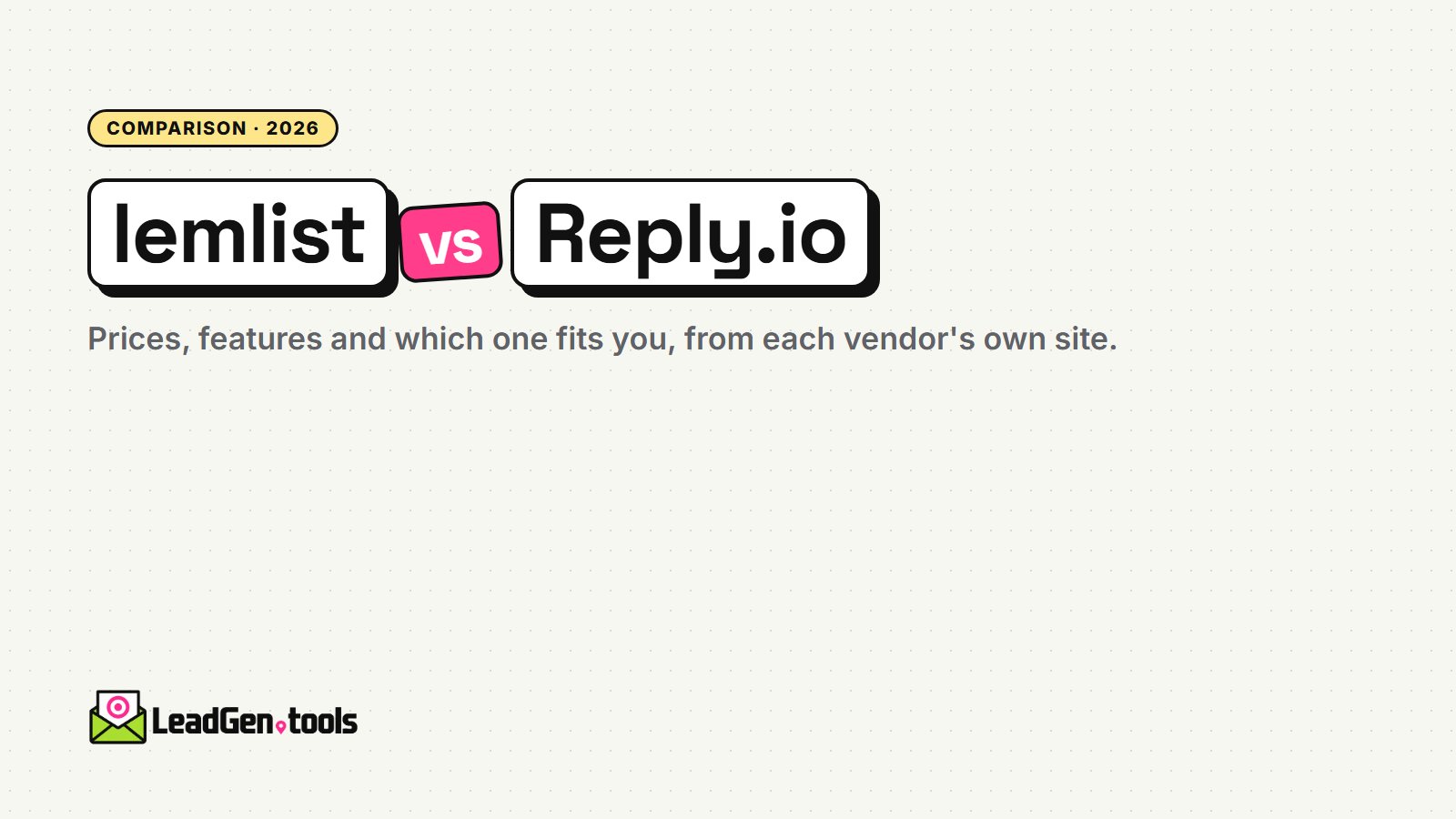 lemlist vs Reply.io (2026): Prices, Features and Which to Choose
